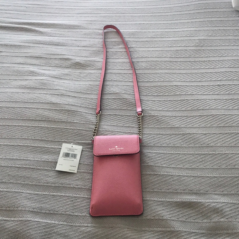 Crossbody pink phone/credit card shoulder handbag